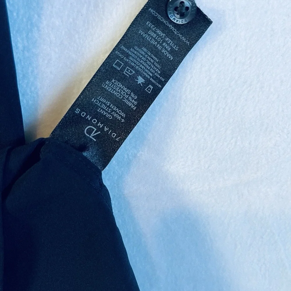 7 DIAMONDS‎ 4 Way Stretch  Shirt Men's Size Large Navy Athletic Fit